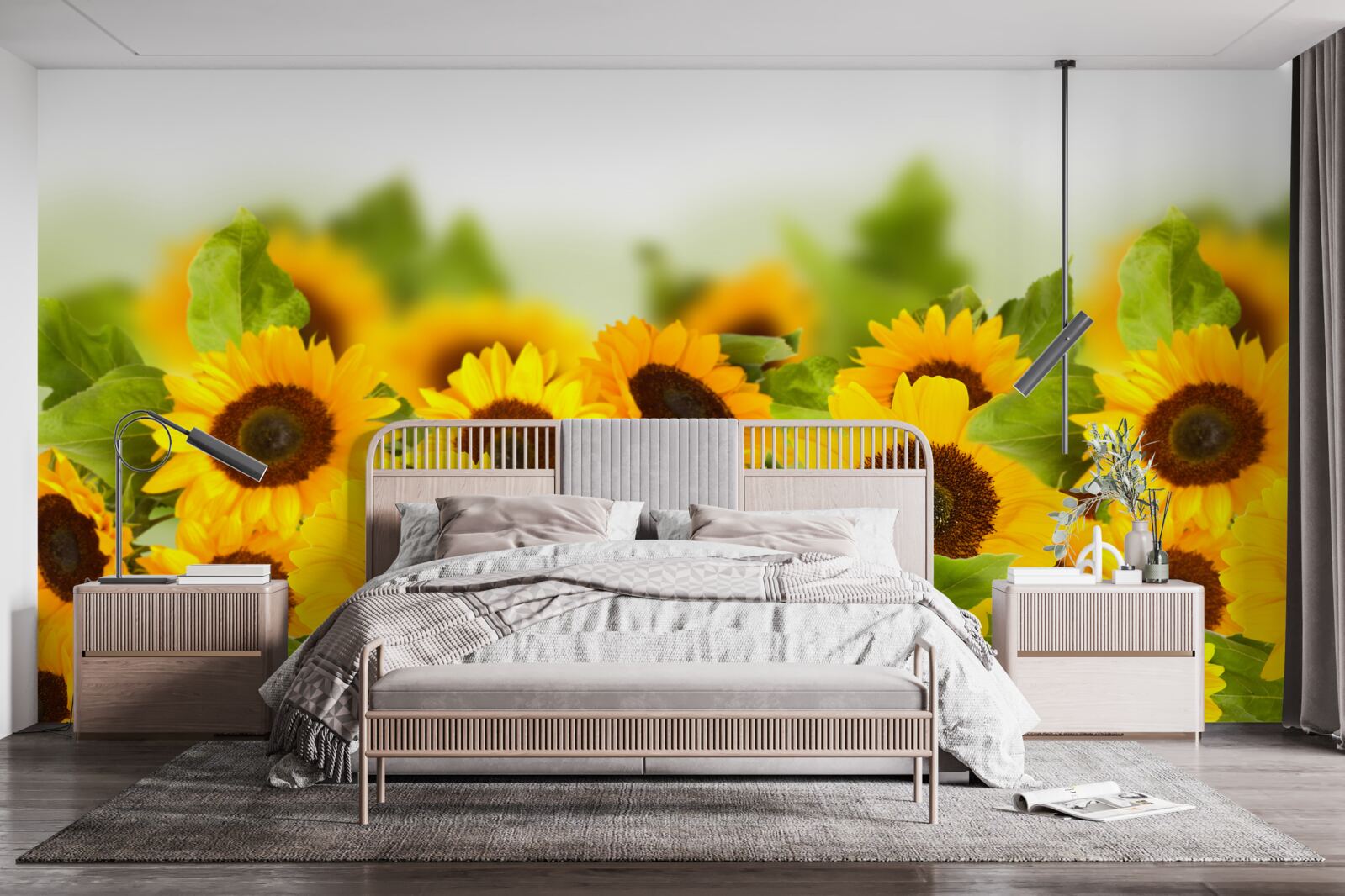 Фотошпалери велика кількість золотистих соняшників