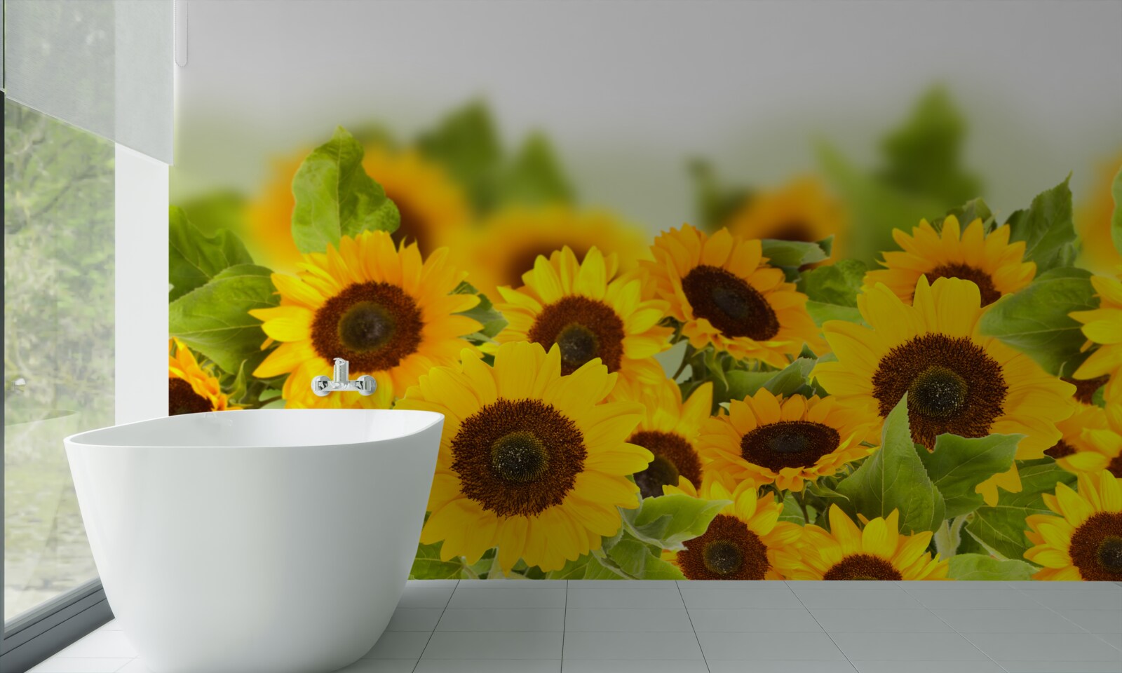 Фотошпалери велика кількість золотистих соняшників