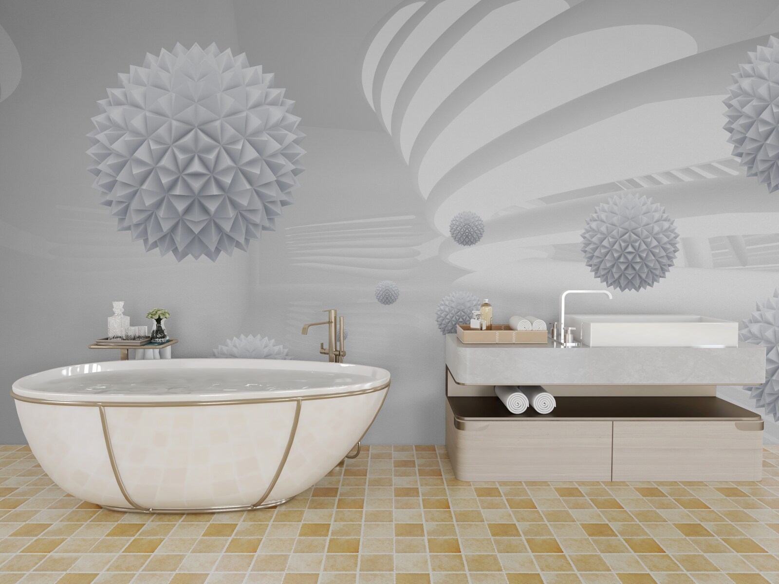 Фотошпалери кульки, що обертаються навколо центру