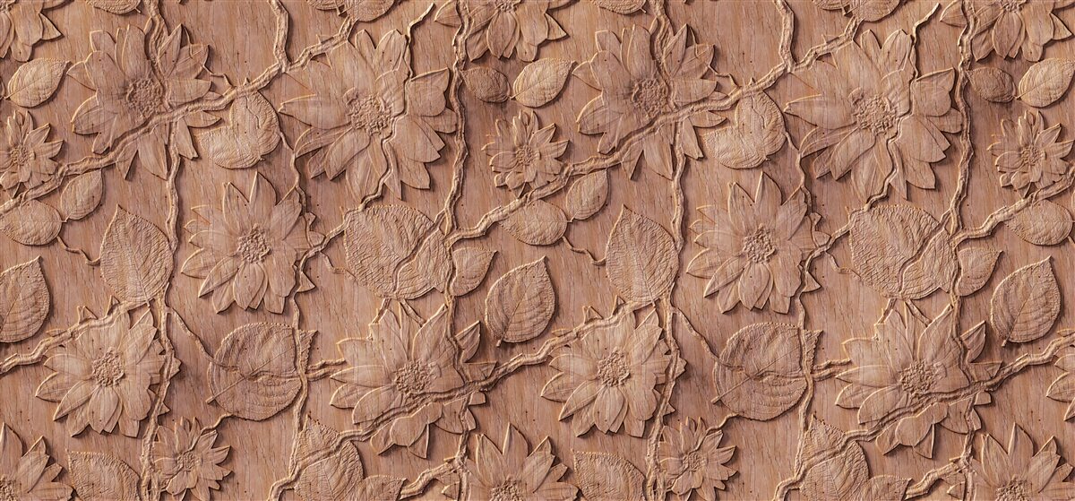 Фотошпалери коричневі декоративні квіти