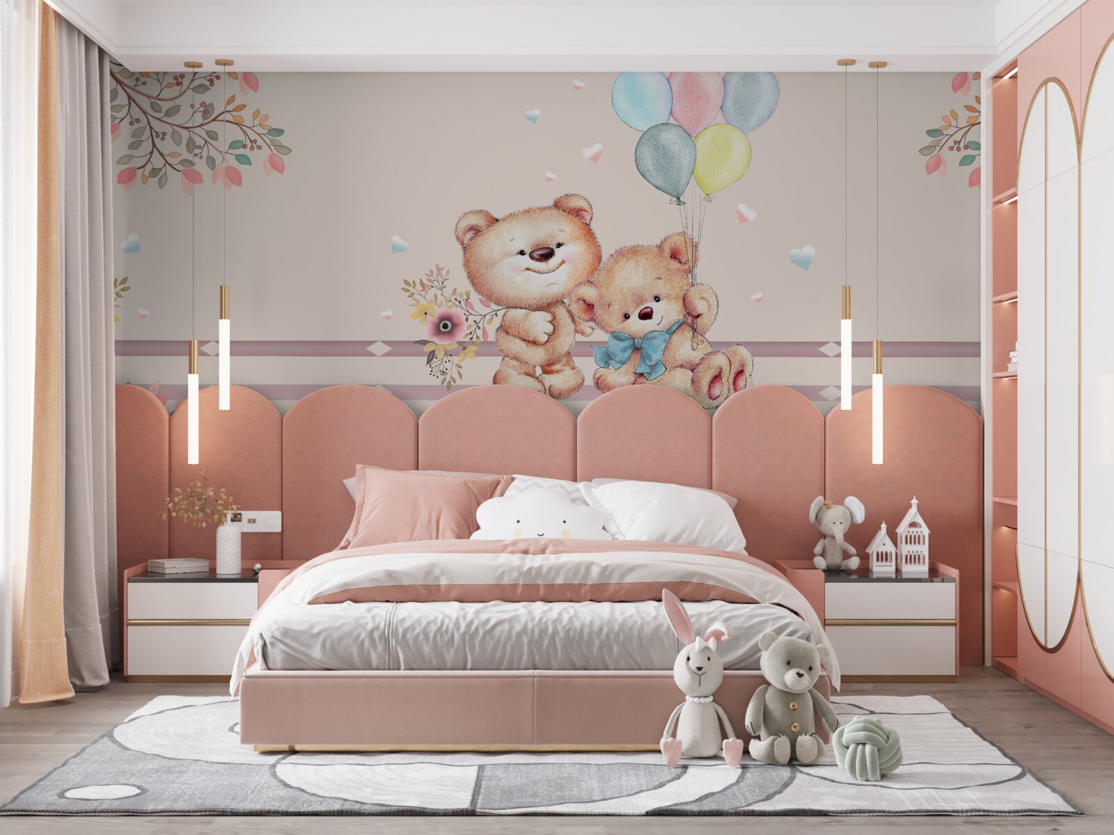 Фотошпалери ведмедики з кульками