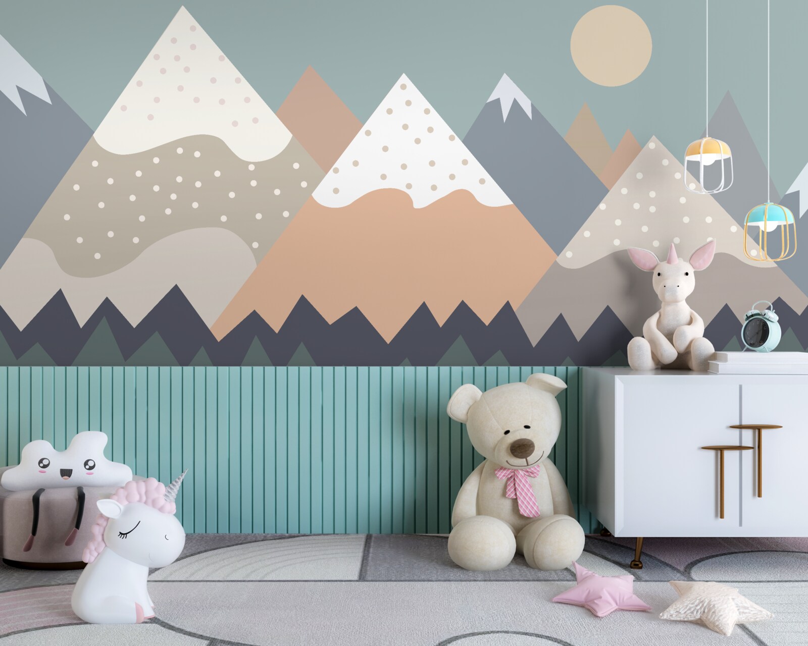 Фотошпалери гори зображені різними кольорами