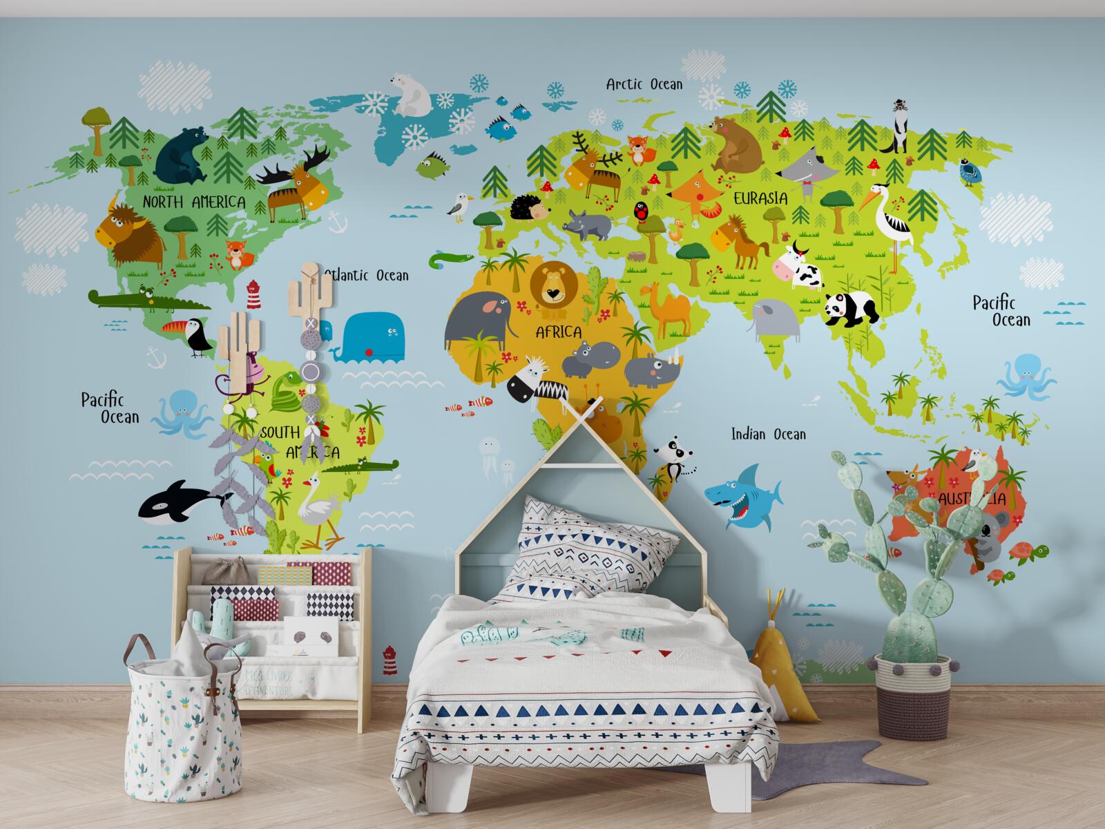 Фотошпалери вібруюча карта світу