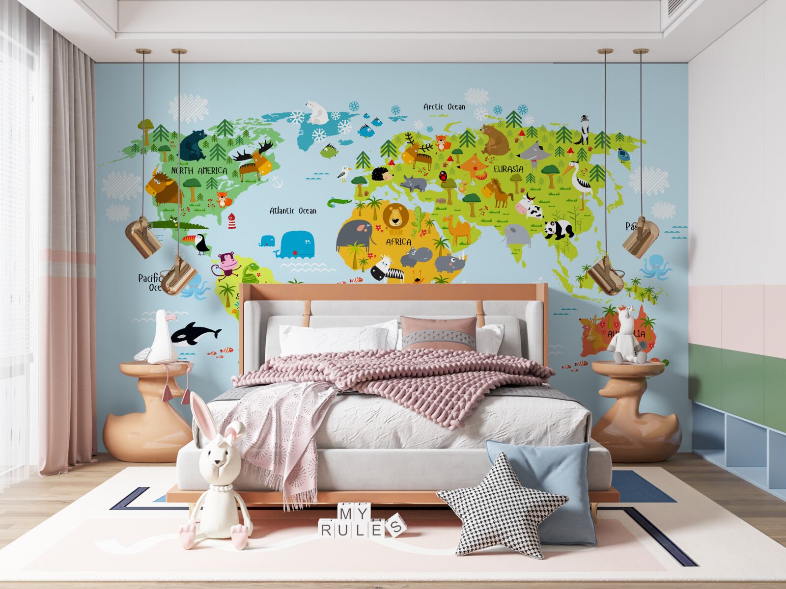 Фотошпалери вібруюча карта світу