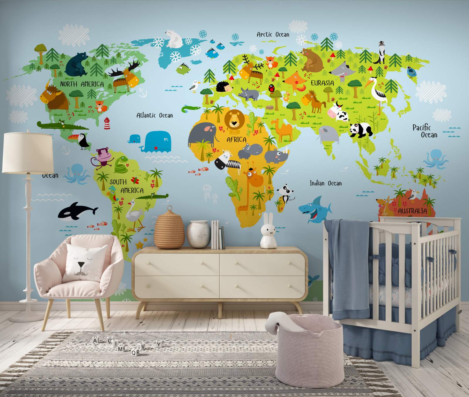 Фотошпалери вібруюча карта світу