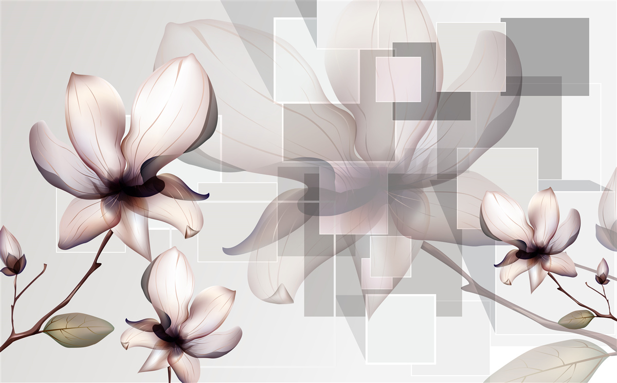 Фотошпалери великі білі магнолії