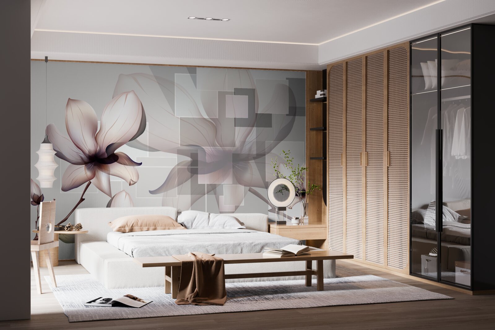 Фотошпалери великі білі магнолії