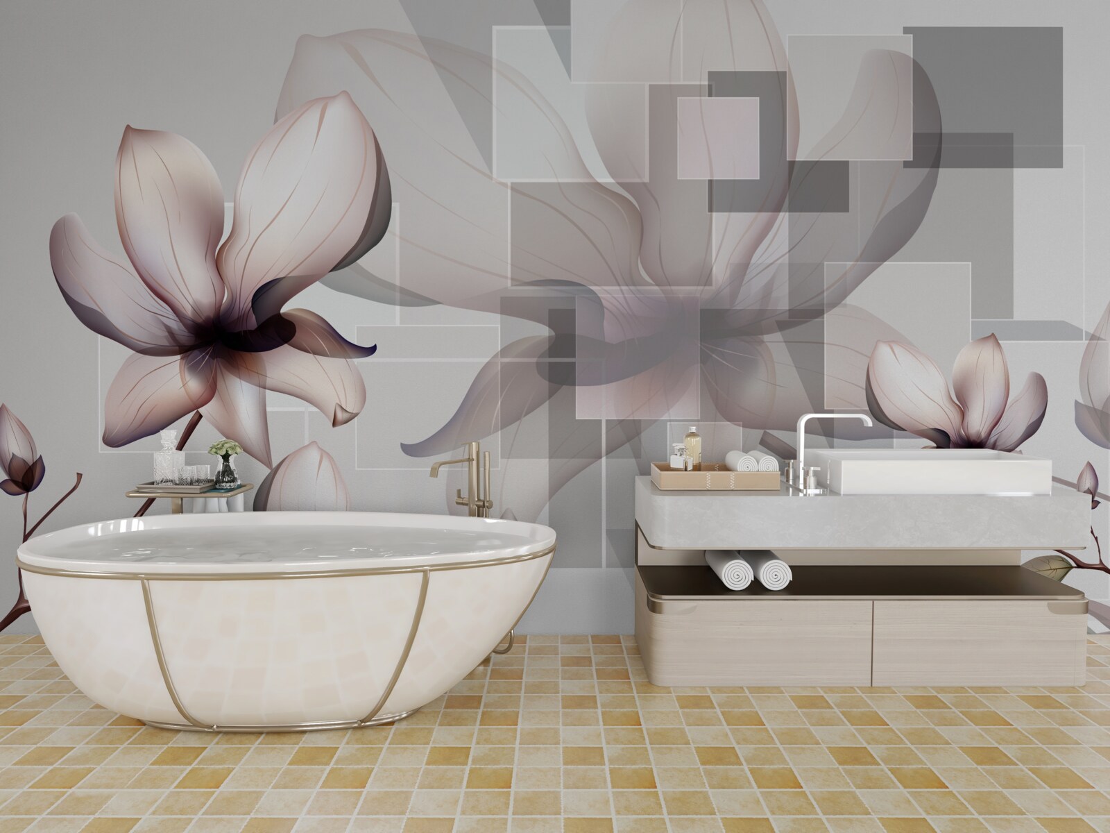 Фотошпалери великі білі магнолії