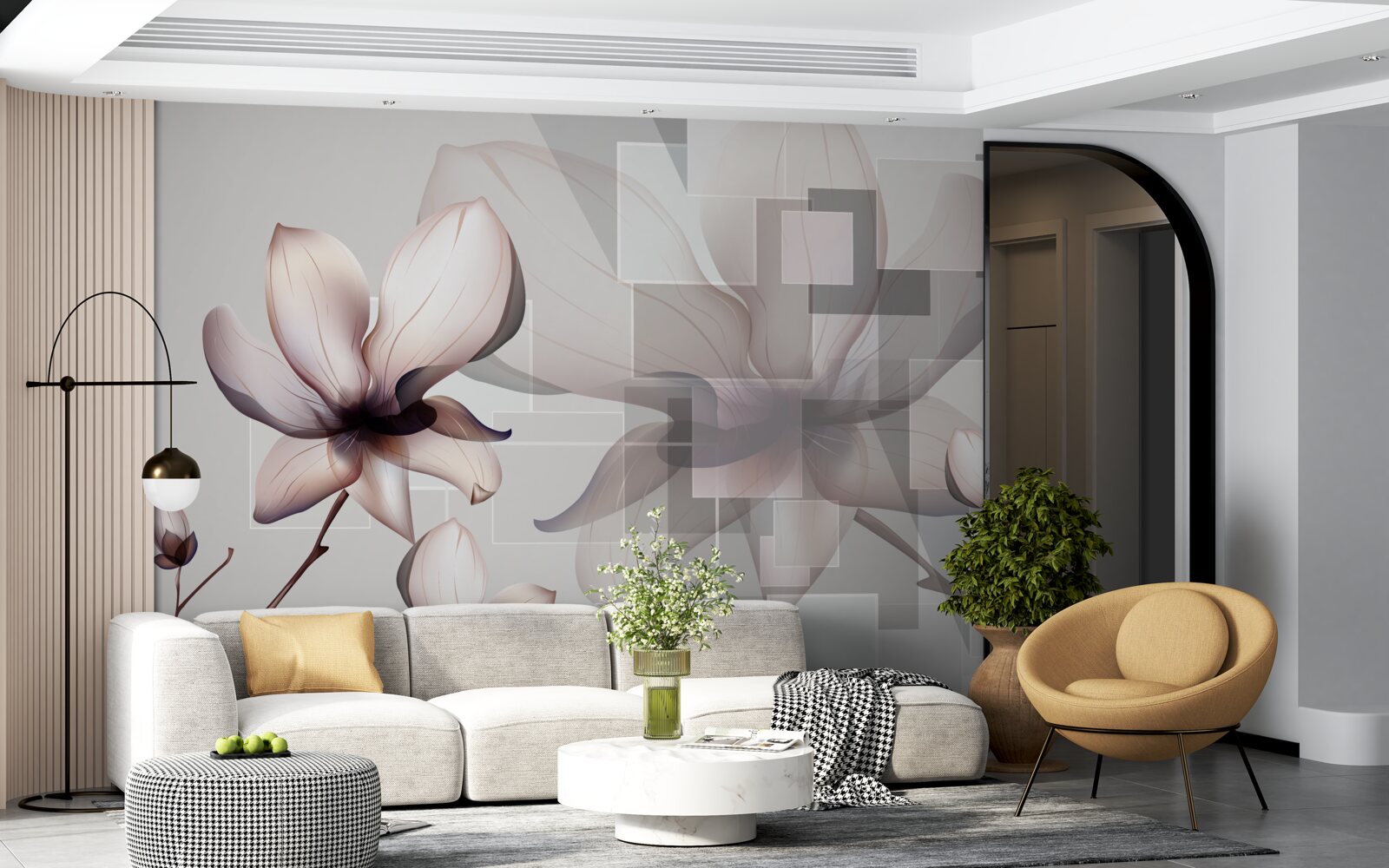 Фотошпалери великі білі магнолії