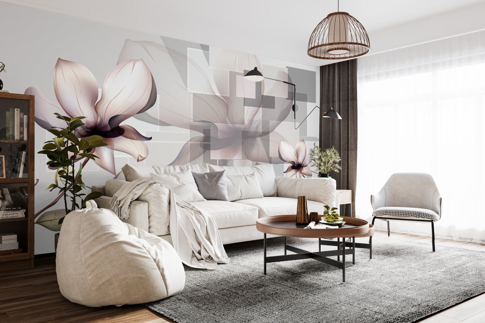 Фотошпалери великі білі магнолії