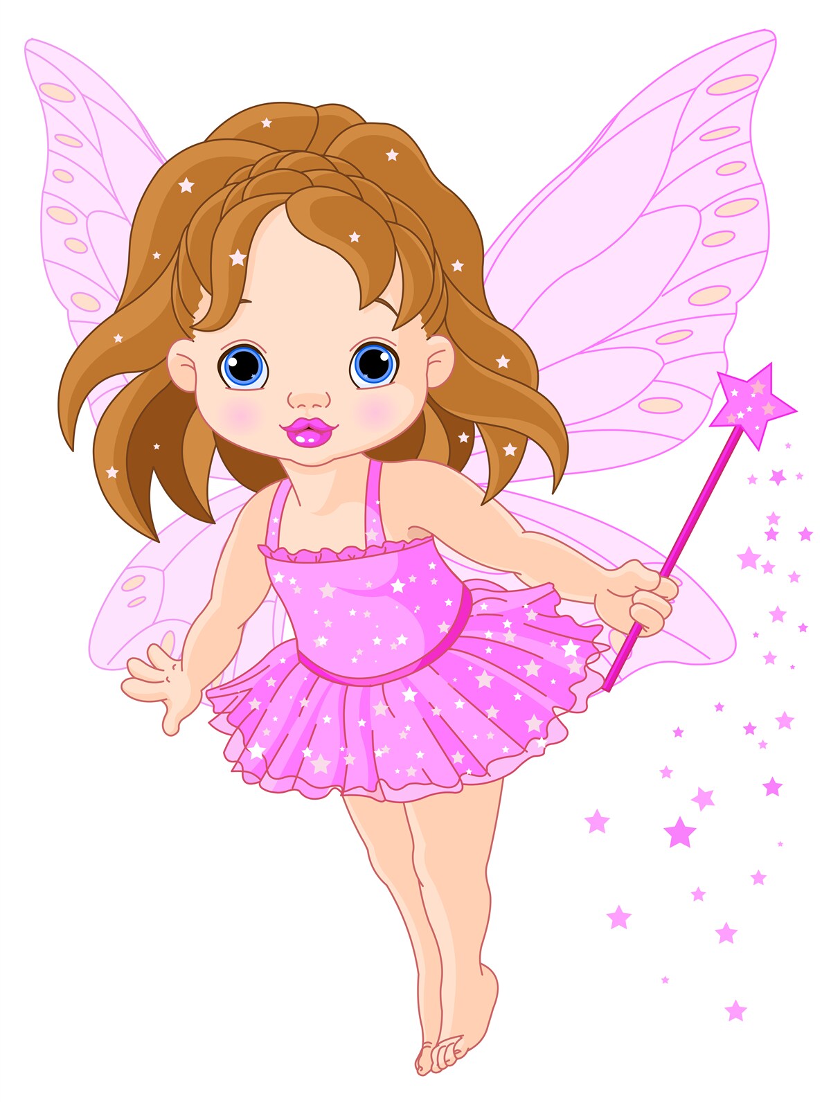 Фотошпалери дівчинка з рудим волоссям і рожевими крилами