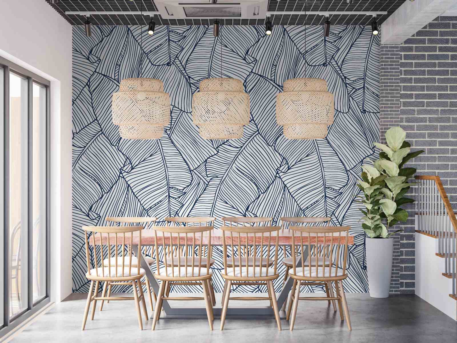 Фотошпалери зображення тропічного блакитного листя