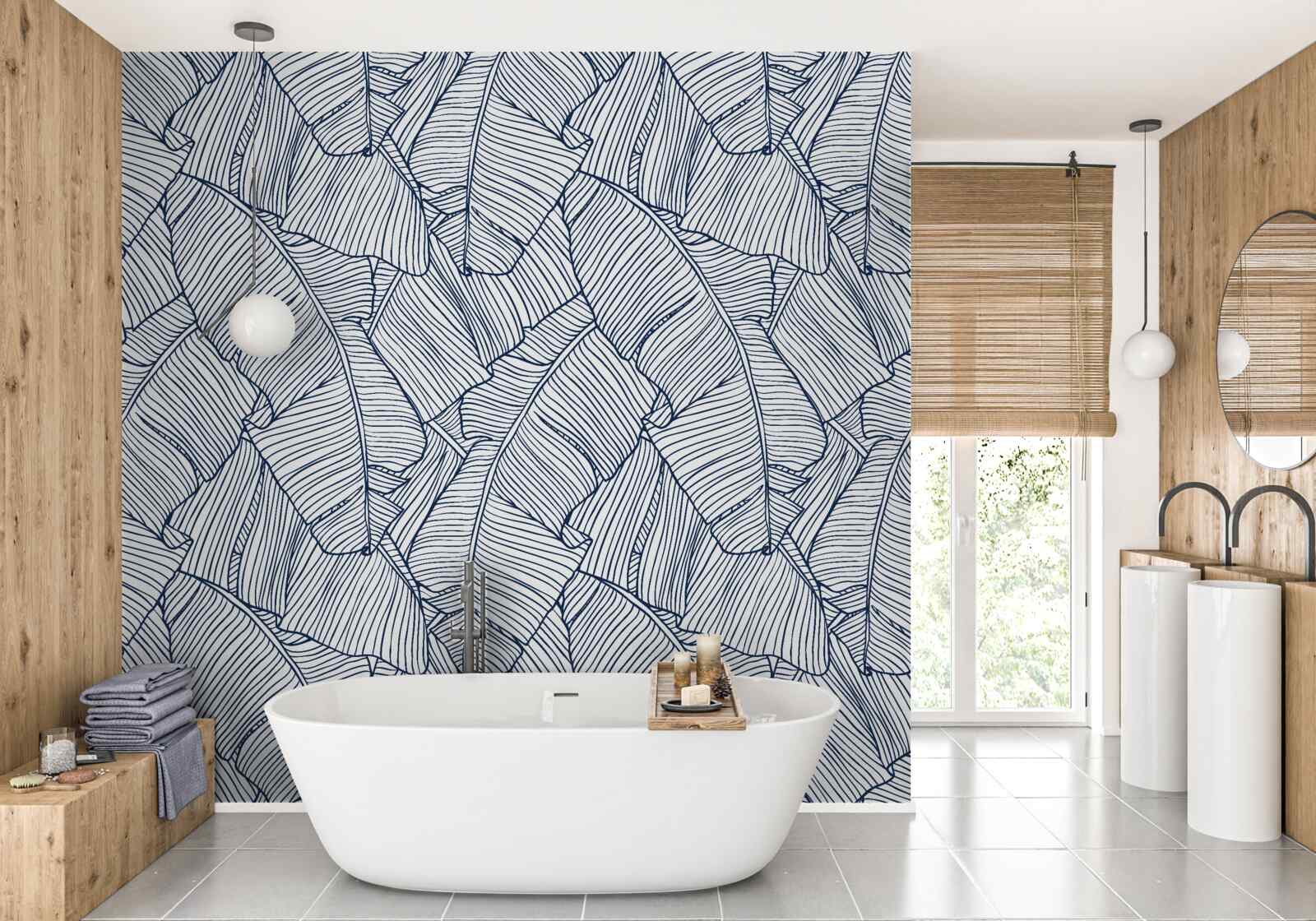 Фотошпалери зображення тропічного блакитного листя