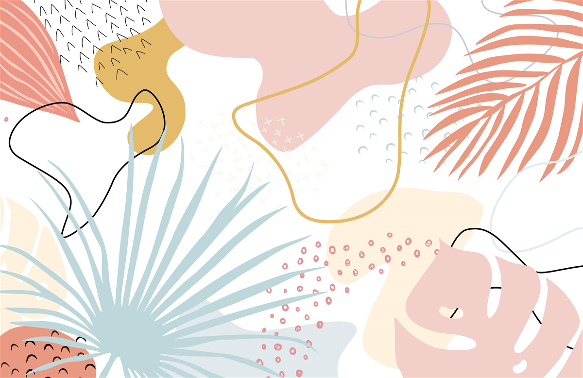 Фотошпалери тропічна флора в абстракції