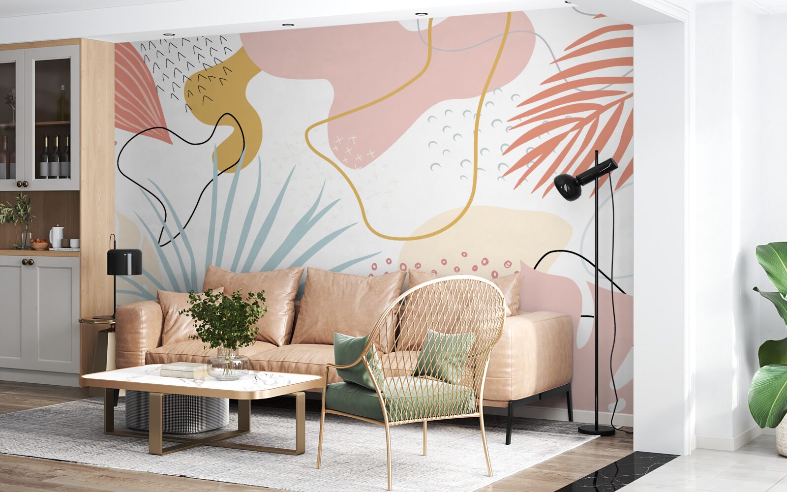 Фотошпалери тропічна флора в абстракції