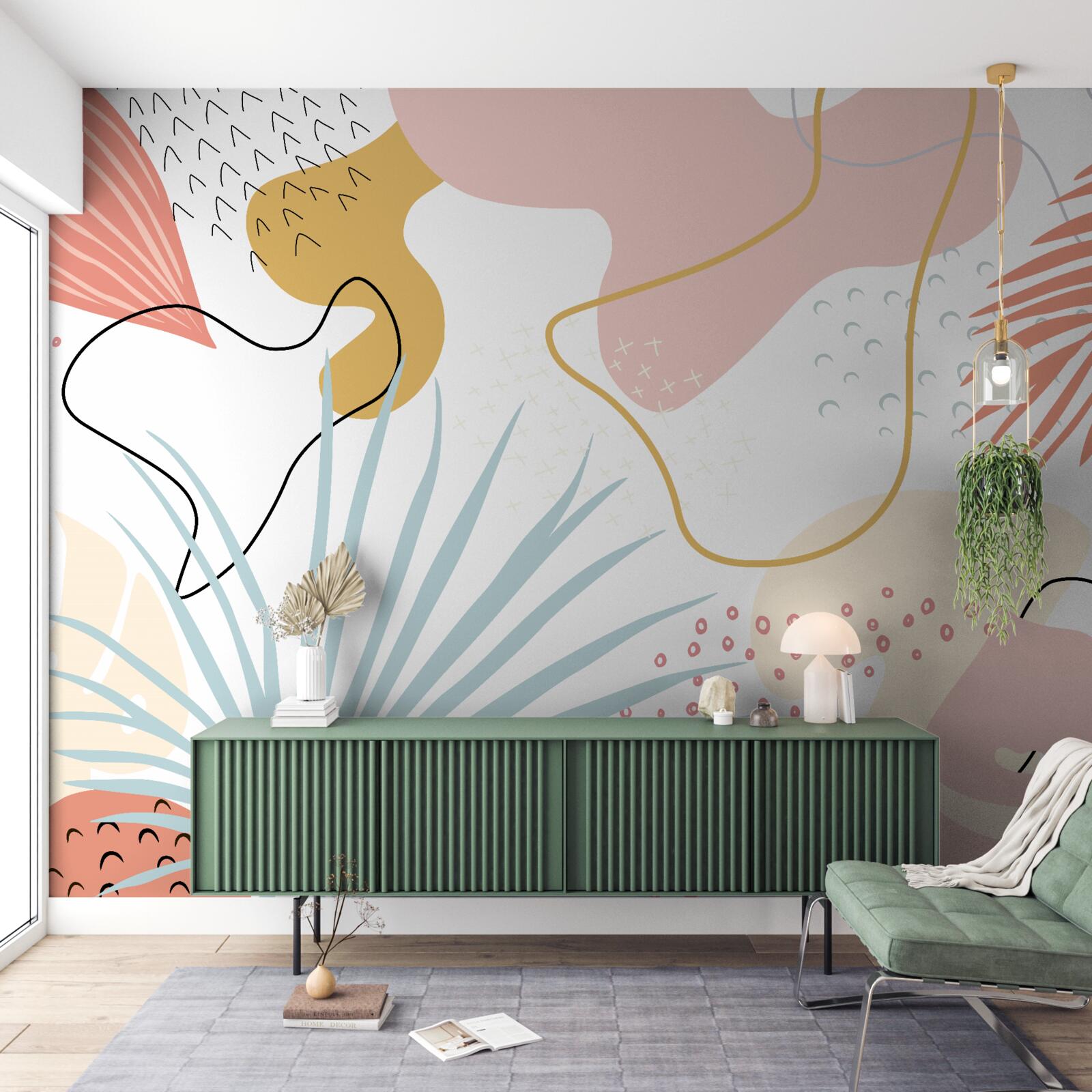 Фотошпалери тропічна флора в абстракції