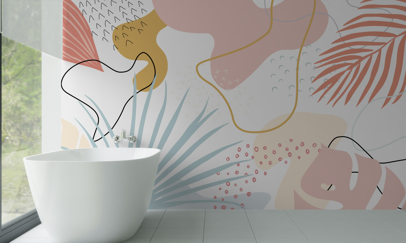 Фотошпалери тропічна флора в абстракції