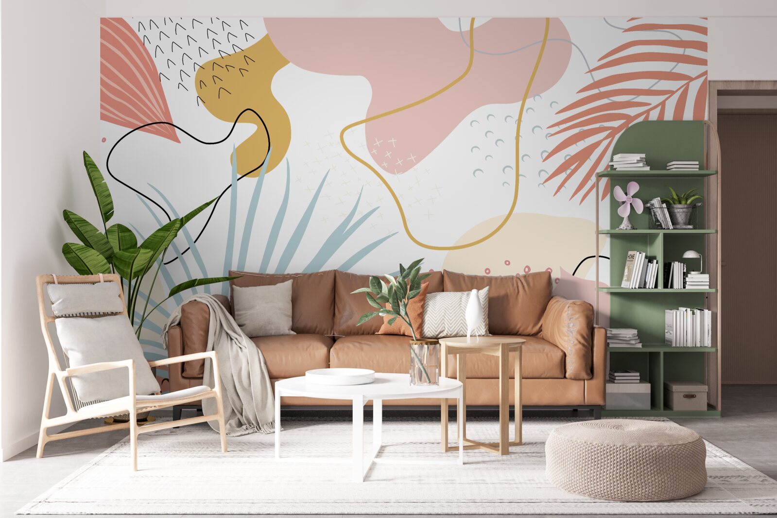 Фотошпалери тропічна флора в абстракції