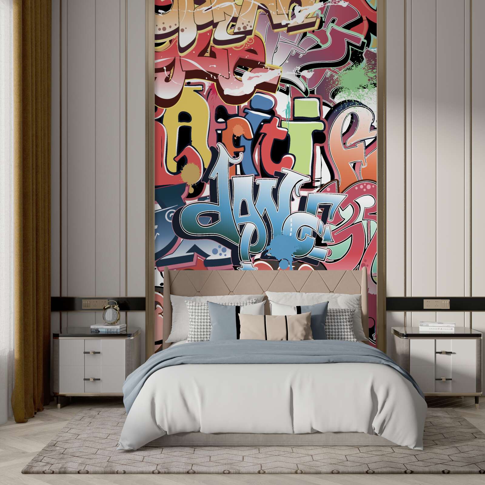 Фотошпалери графіті написи в різних кольорах