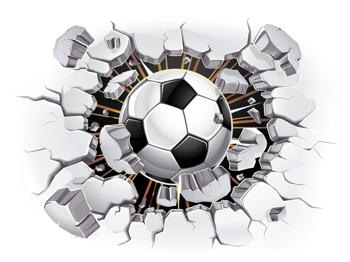 Фотошпалери футбольний м'яч, що летить у повітрі