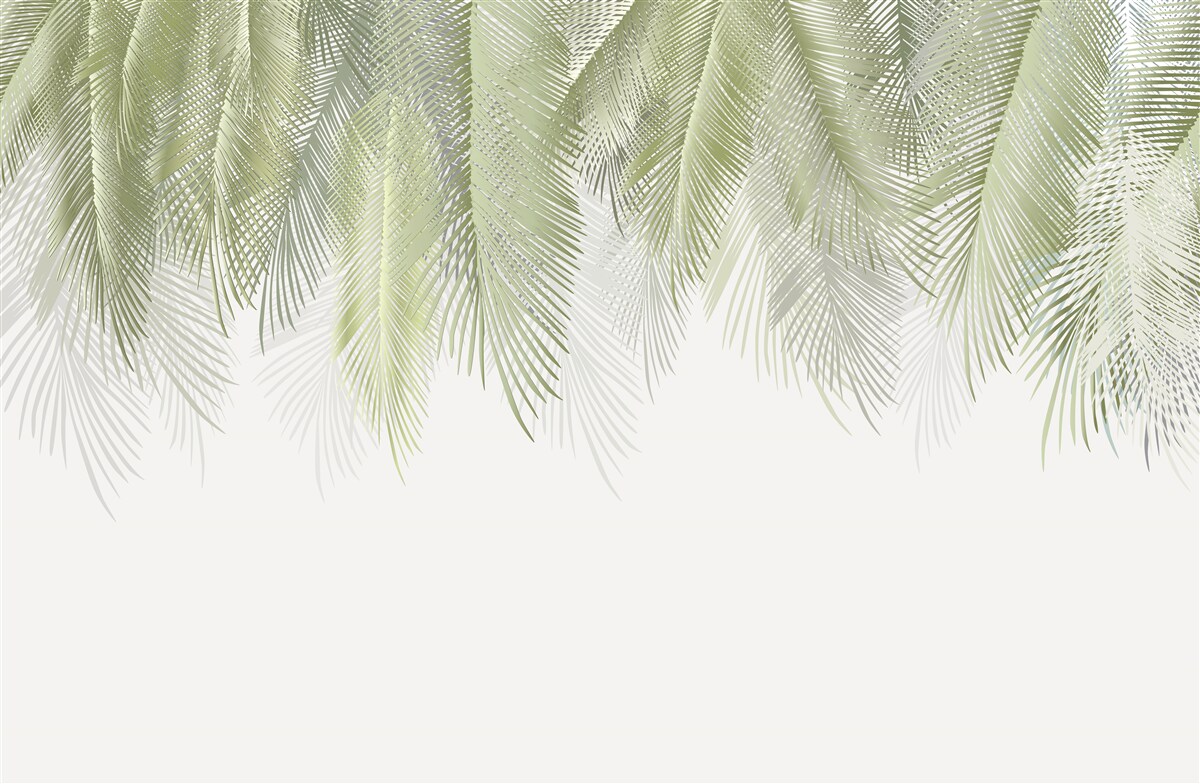 Фотошпалери тропіки з зеленими пальмами