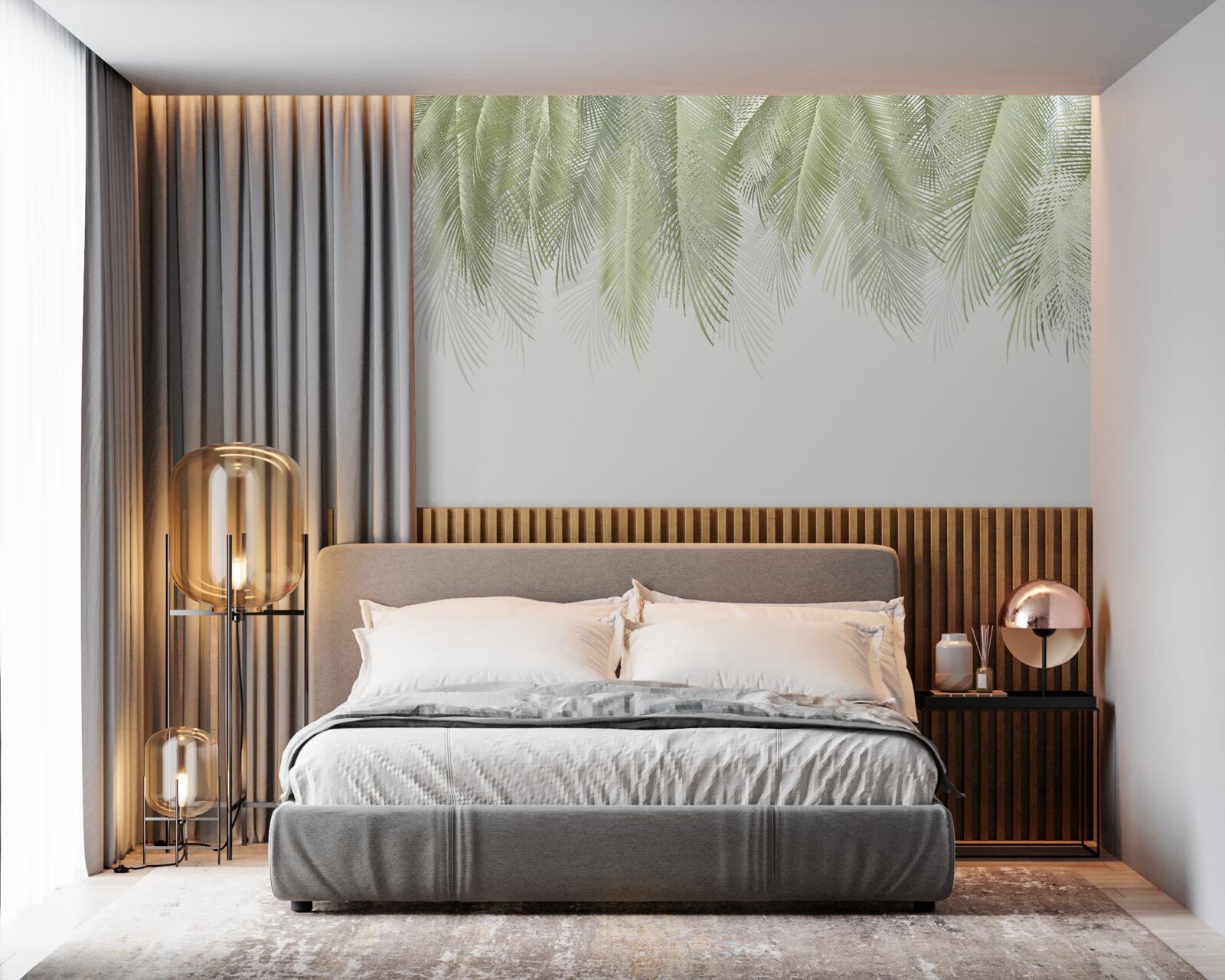 Фотошпалери тропіки з зеленими пальмами