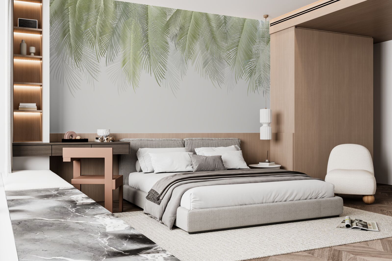 Фотошпалери тропіки з зеленими пальмами