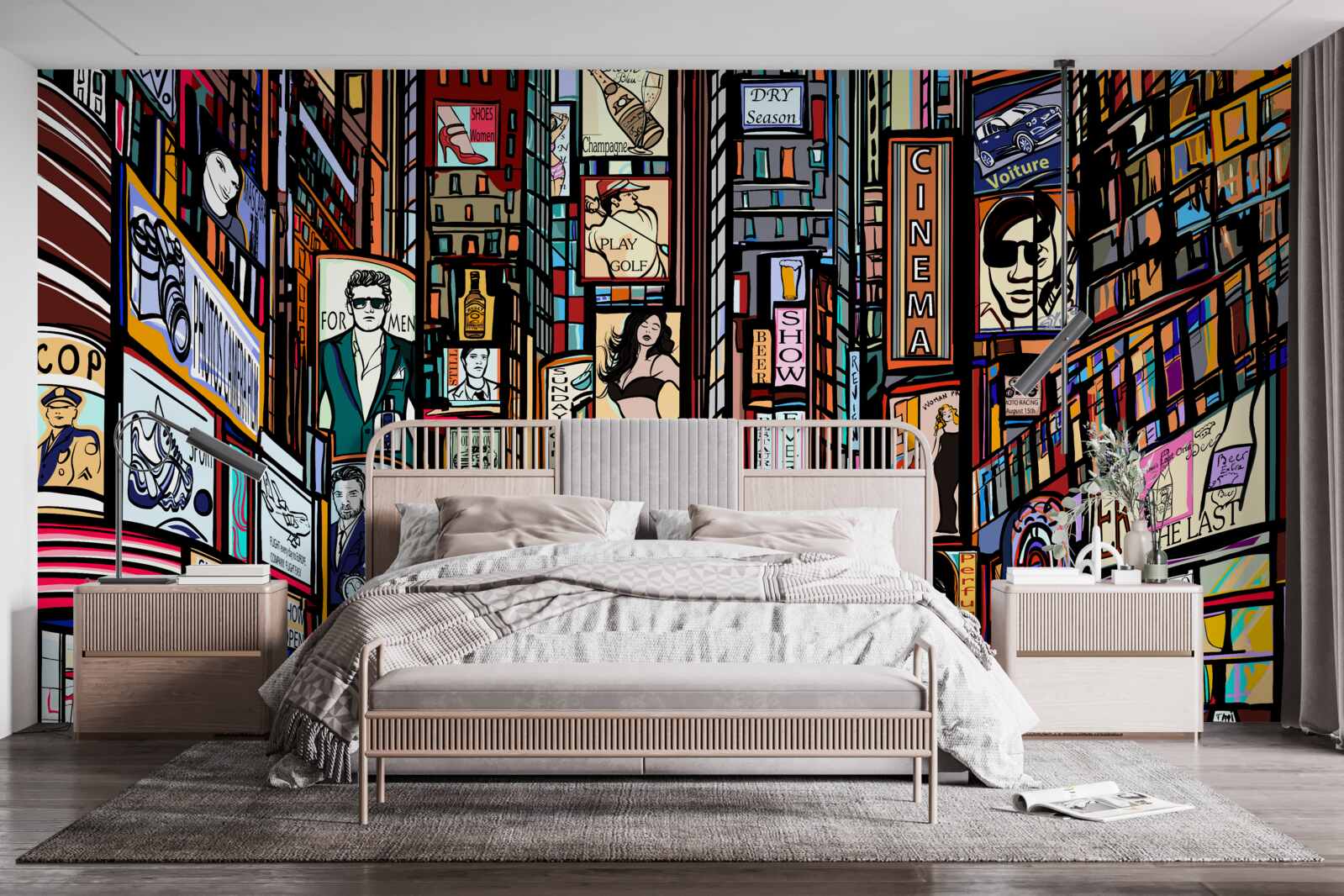 Фотошпалери площа прикрашена рекламними білбордами