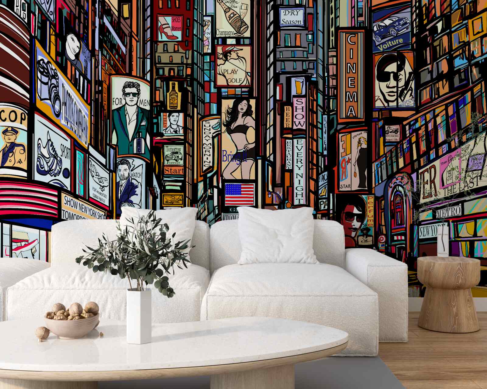 Фотошпалери площа прикрашена рекламними білбордами