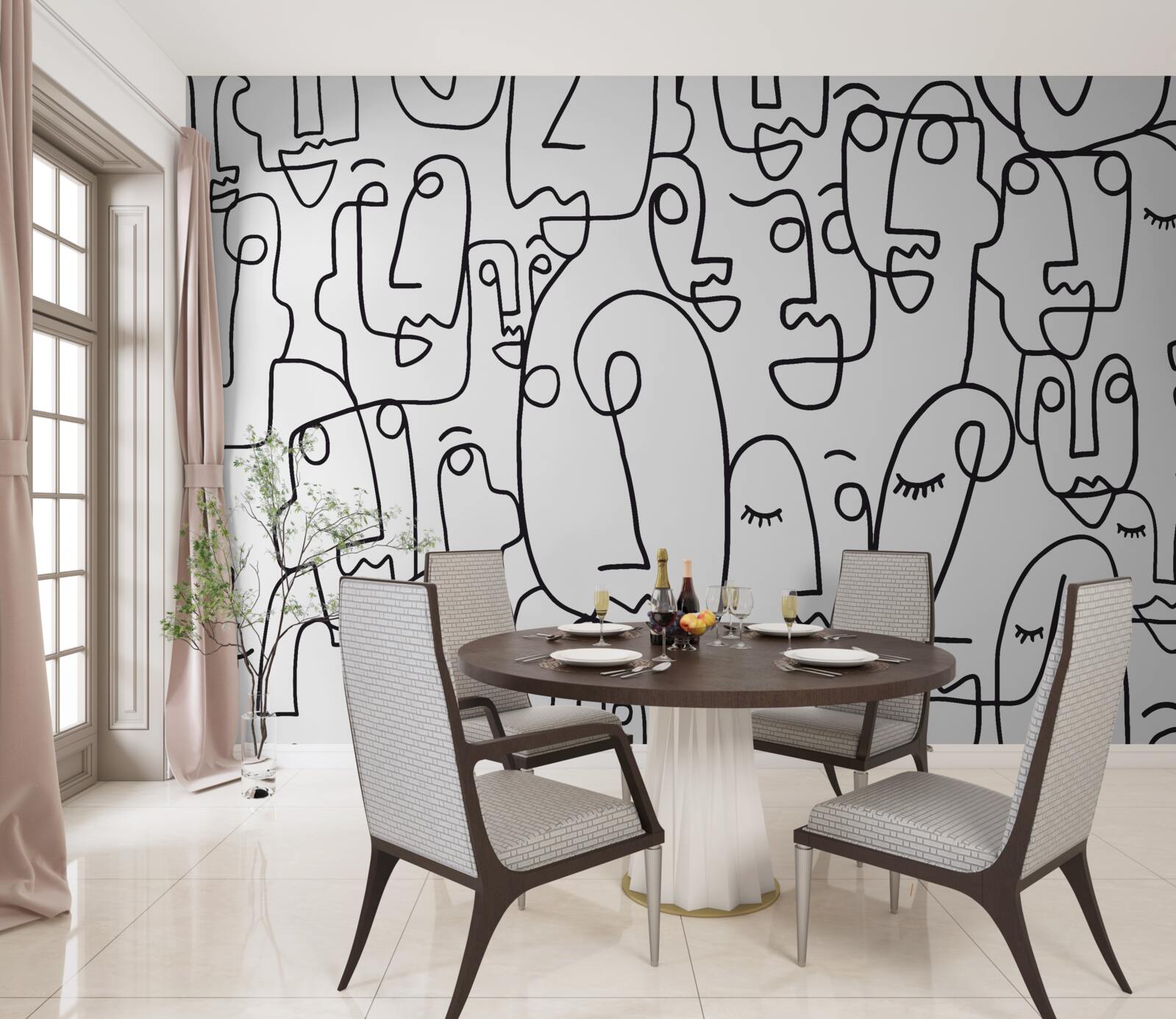 Фотошпалери жіночі контури обличчя