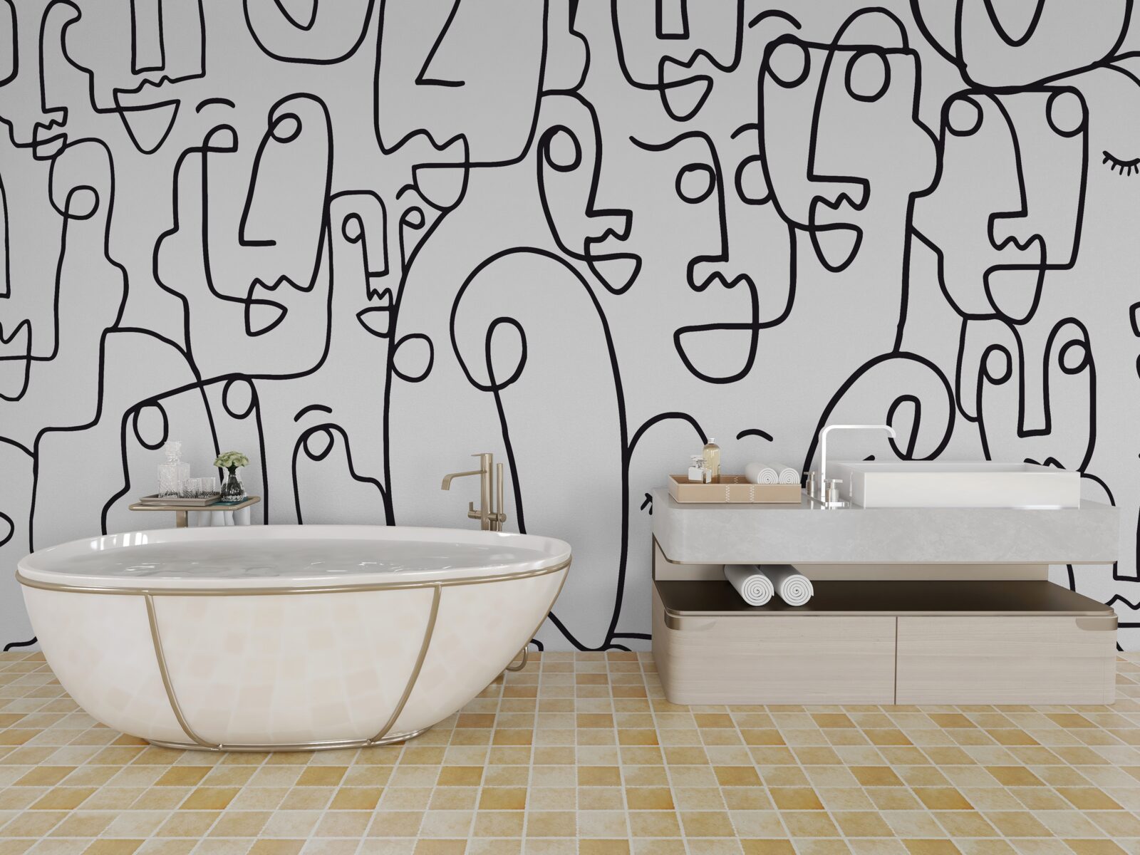 Фотошпалери жіночі контури обличчя