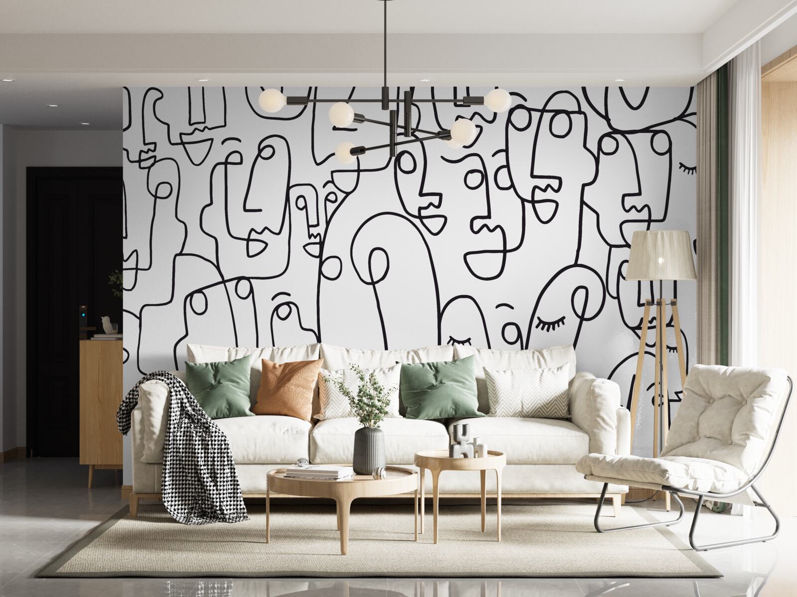 Фотошпалери жіночі контури обличчя