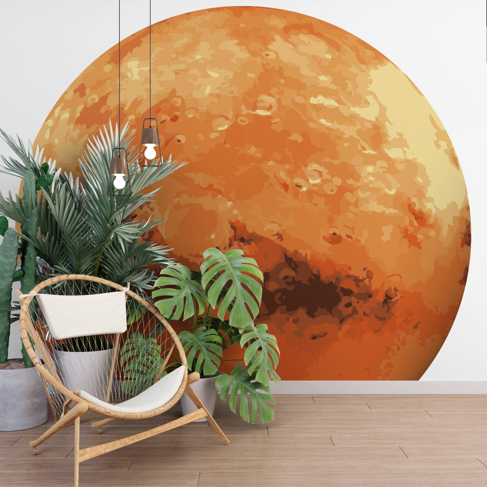 Фотошпалери планета червоно-жовта