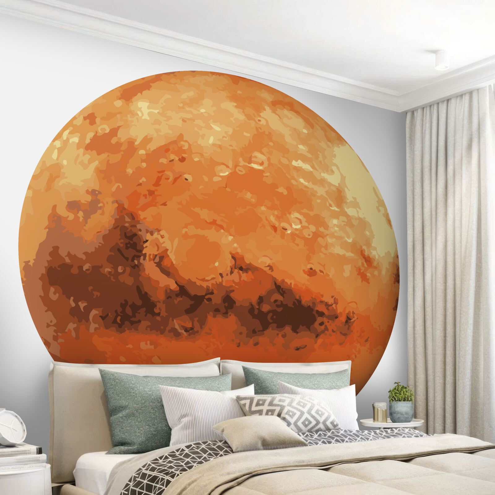 Фотошпалери планета червоно-жовта