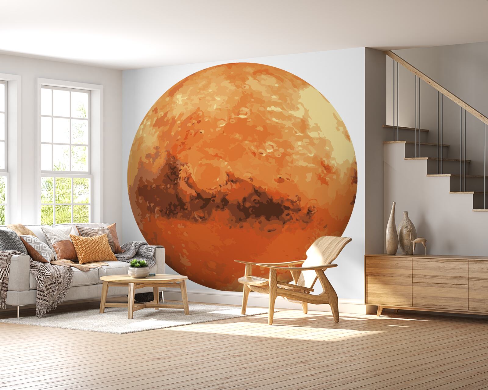 Фотошпалери планета червоно-жовта