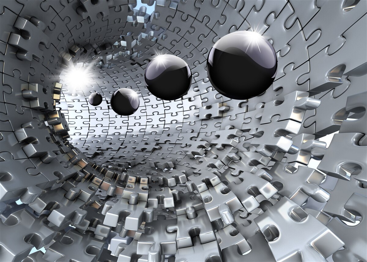 Фотошпалери чорні кулі зникають за обрієм