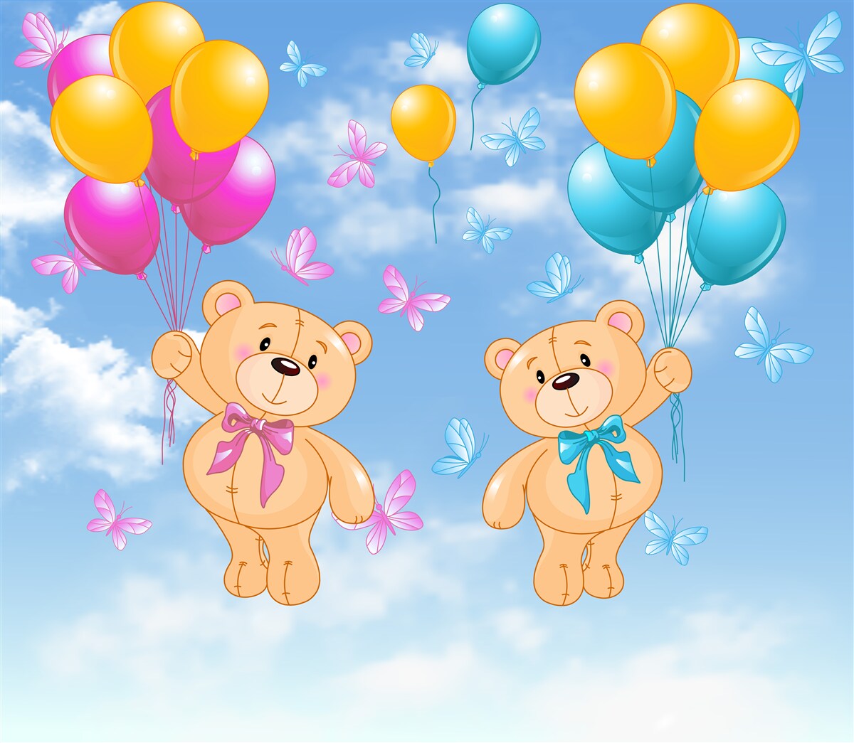 Фотошпалери ведмедики з гелієвими кульками
