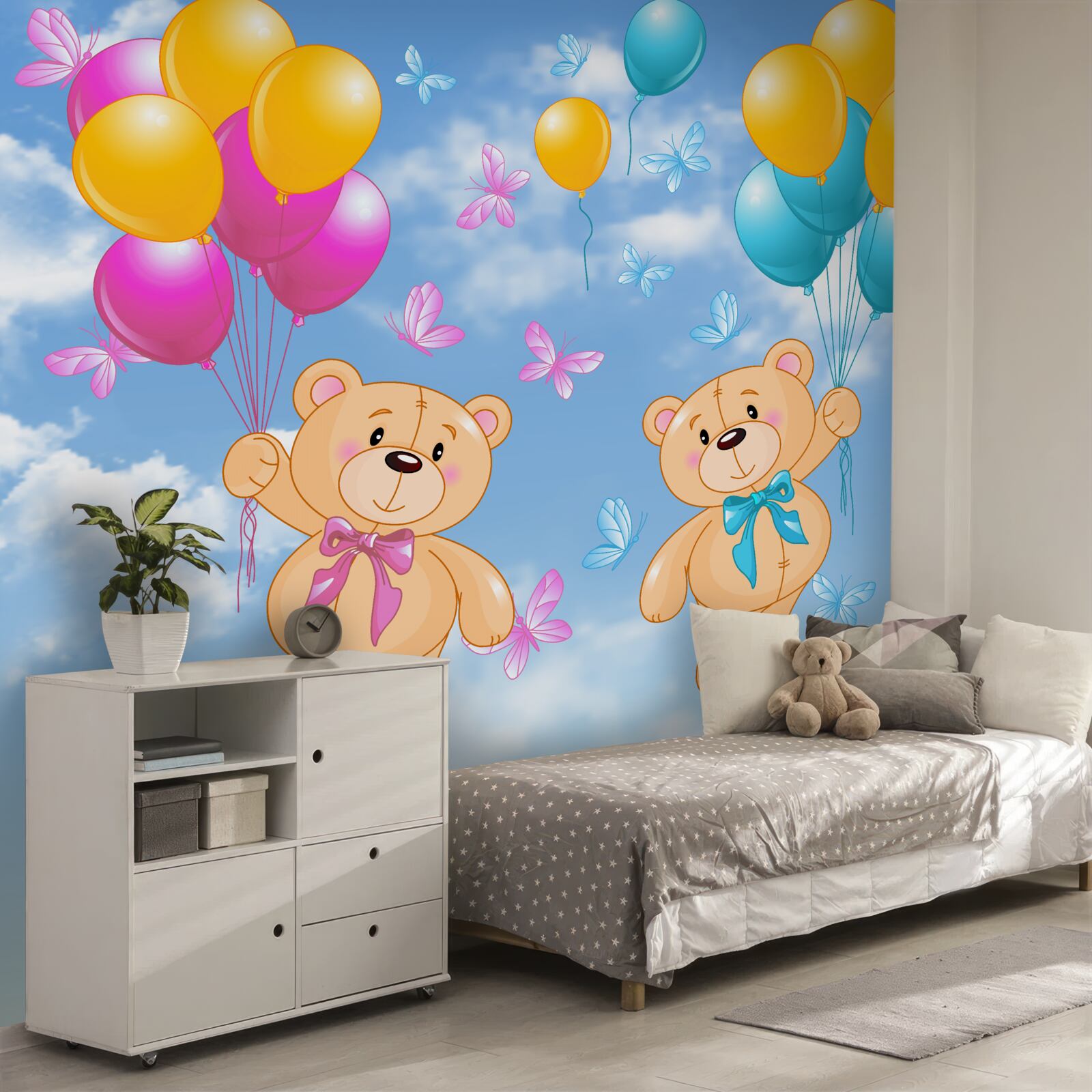 Фотошпалери ведмедики з гелієвими кульками