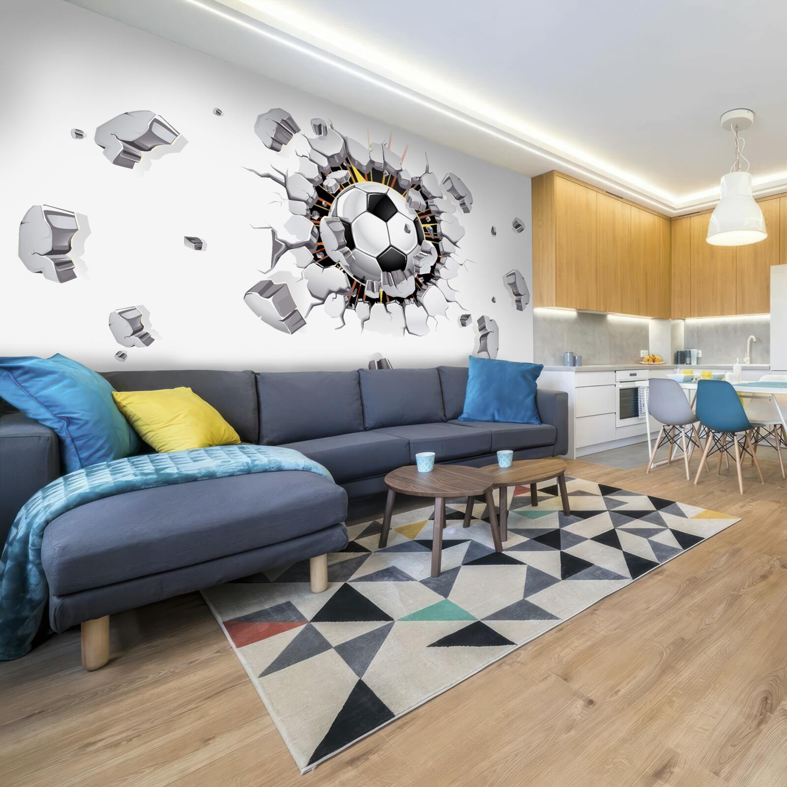 Фотошпалери Стіну пробили футбольним м'ячем