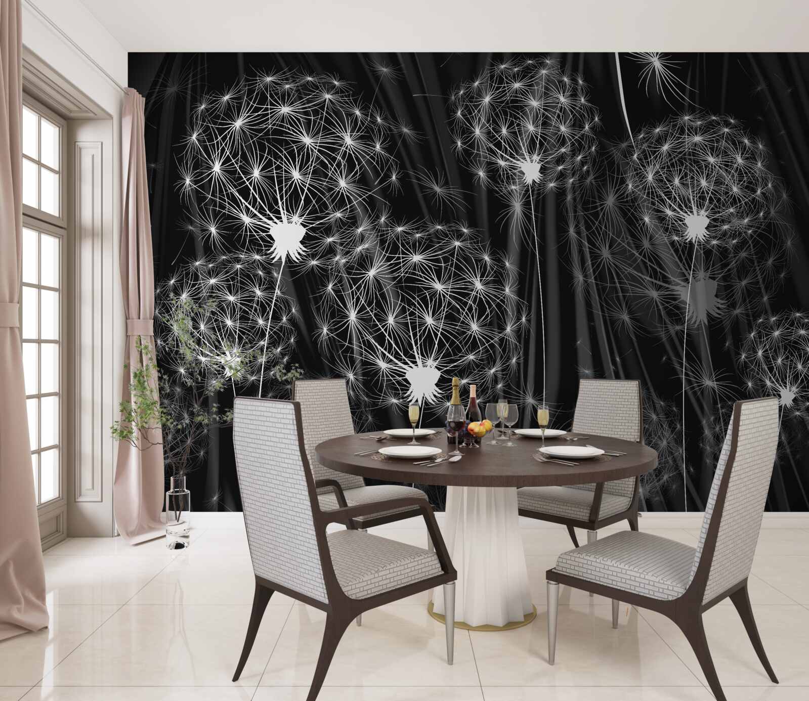 Фотошпалери яскраво-білі косулі