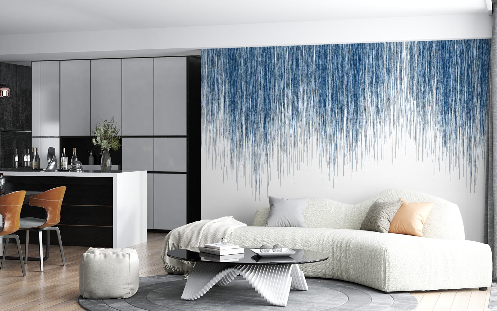 Фотошпалери легкий синій шум