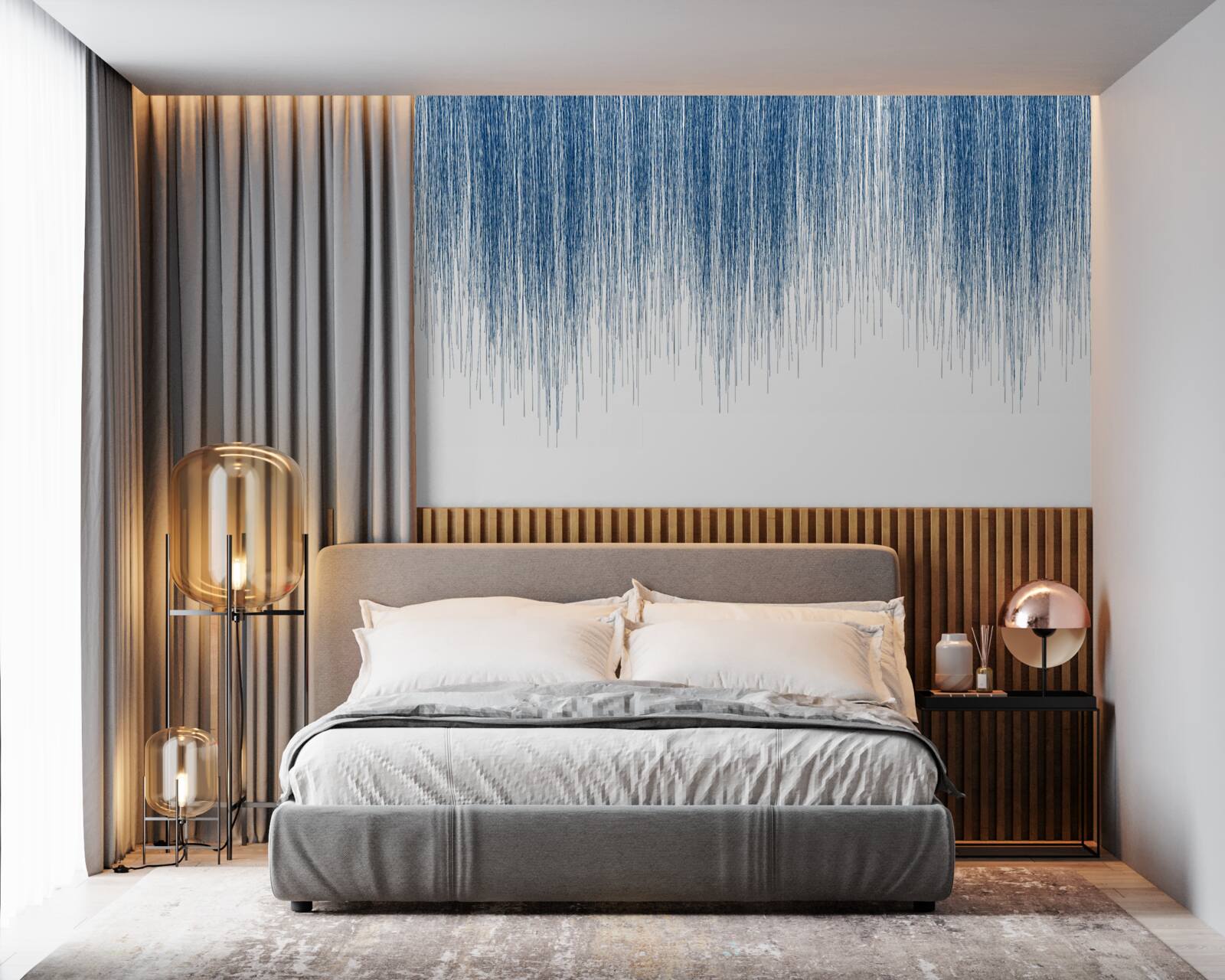 Фотошпалери легкий синій шум