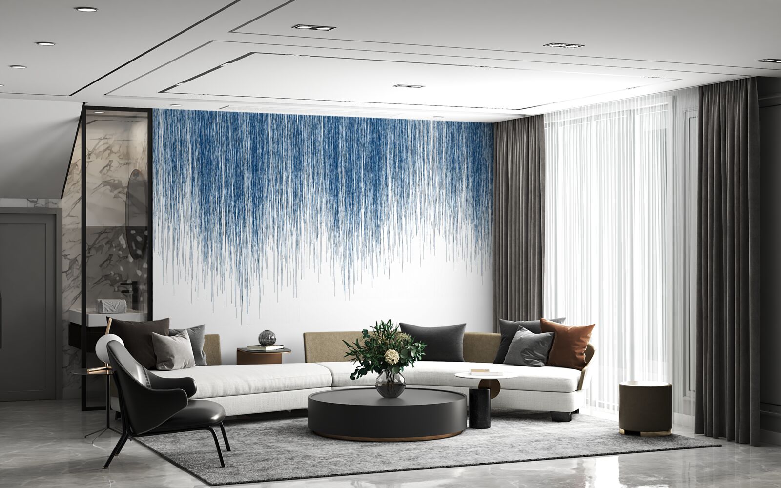 Фотошпалери легкий синій шум