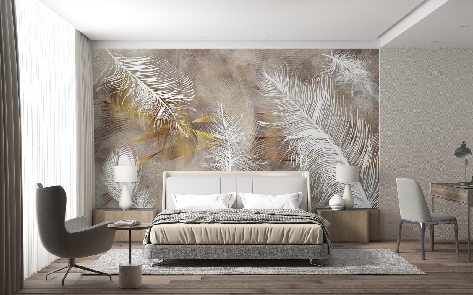 Фотошпалери декоративне пір'я, що натякає на легкість повітря