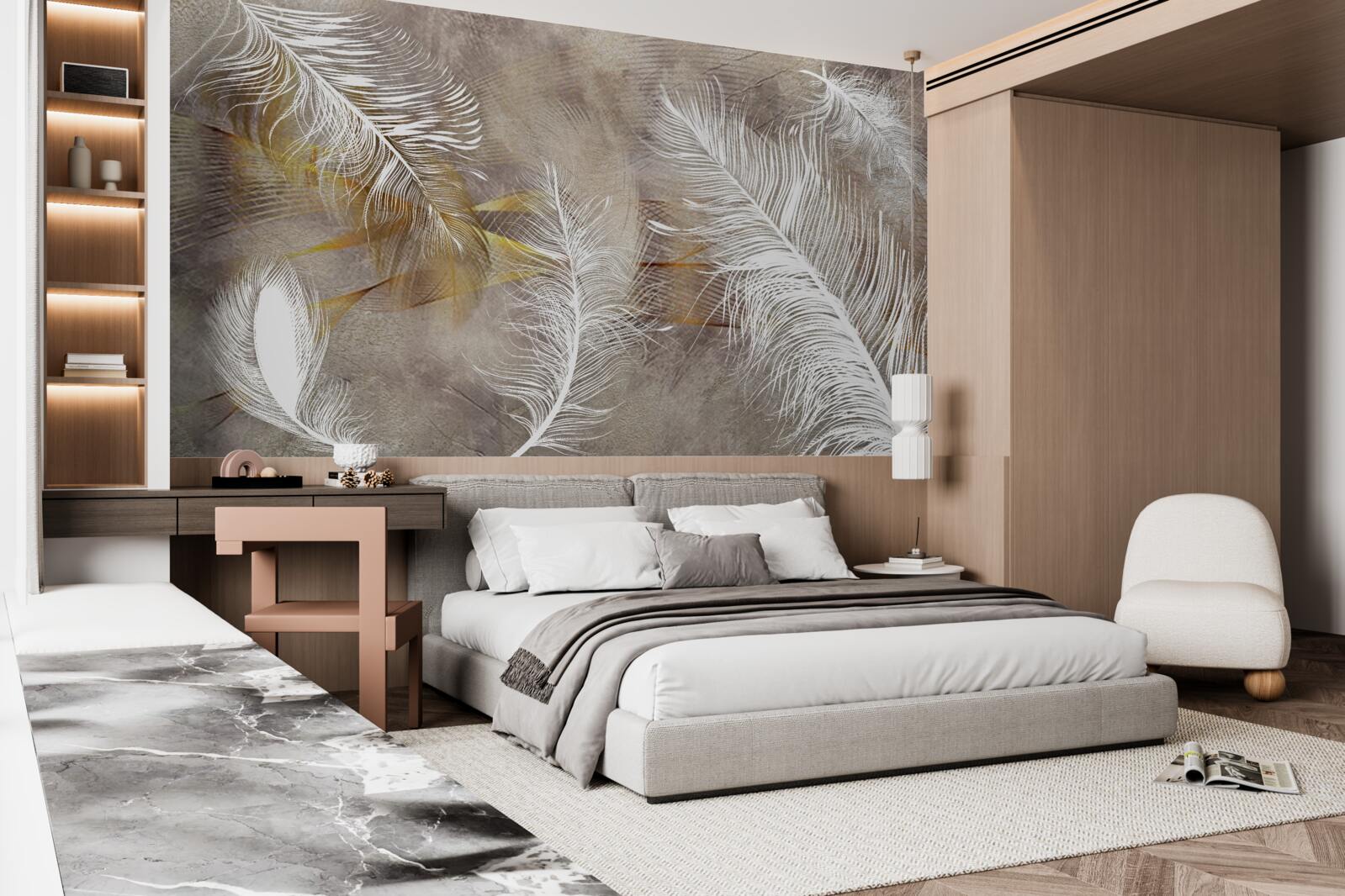 Фотошпалери декоративне пір'я, що натякає на легкість повітря