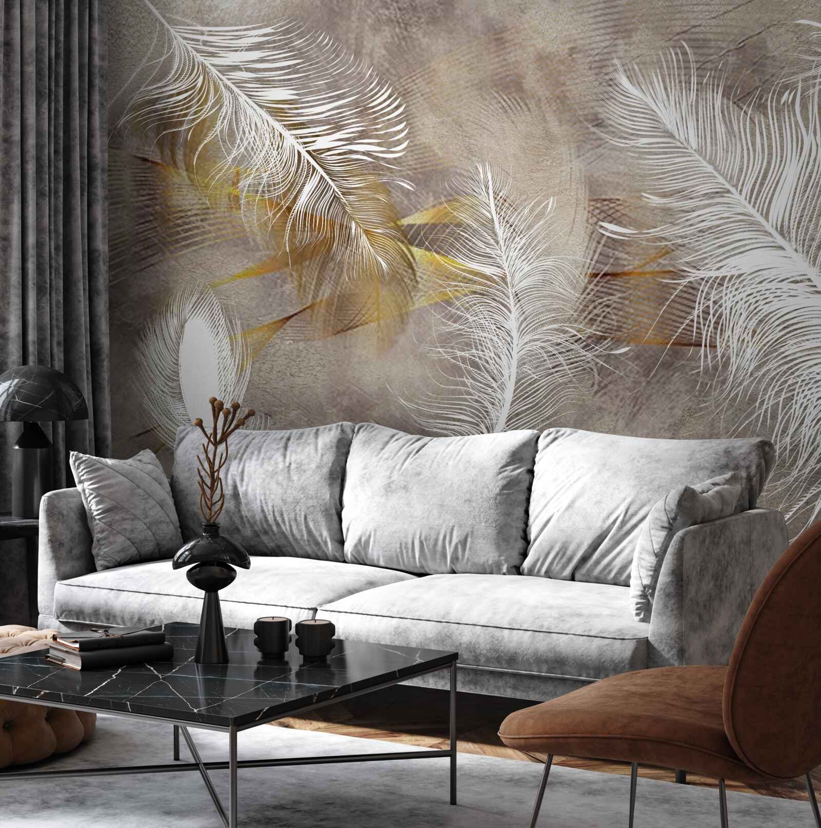 Фотошпалери декоративне пір'я, що натякає на легкість повітря