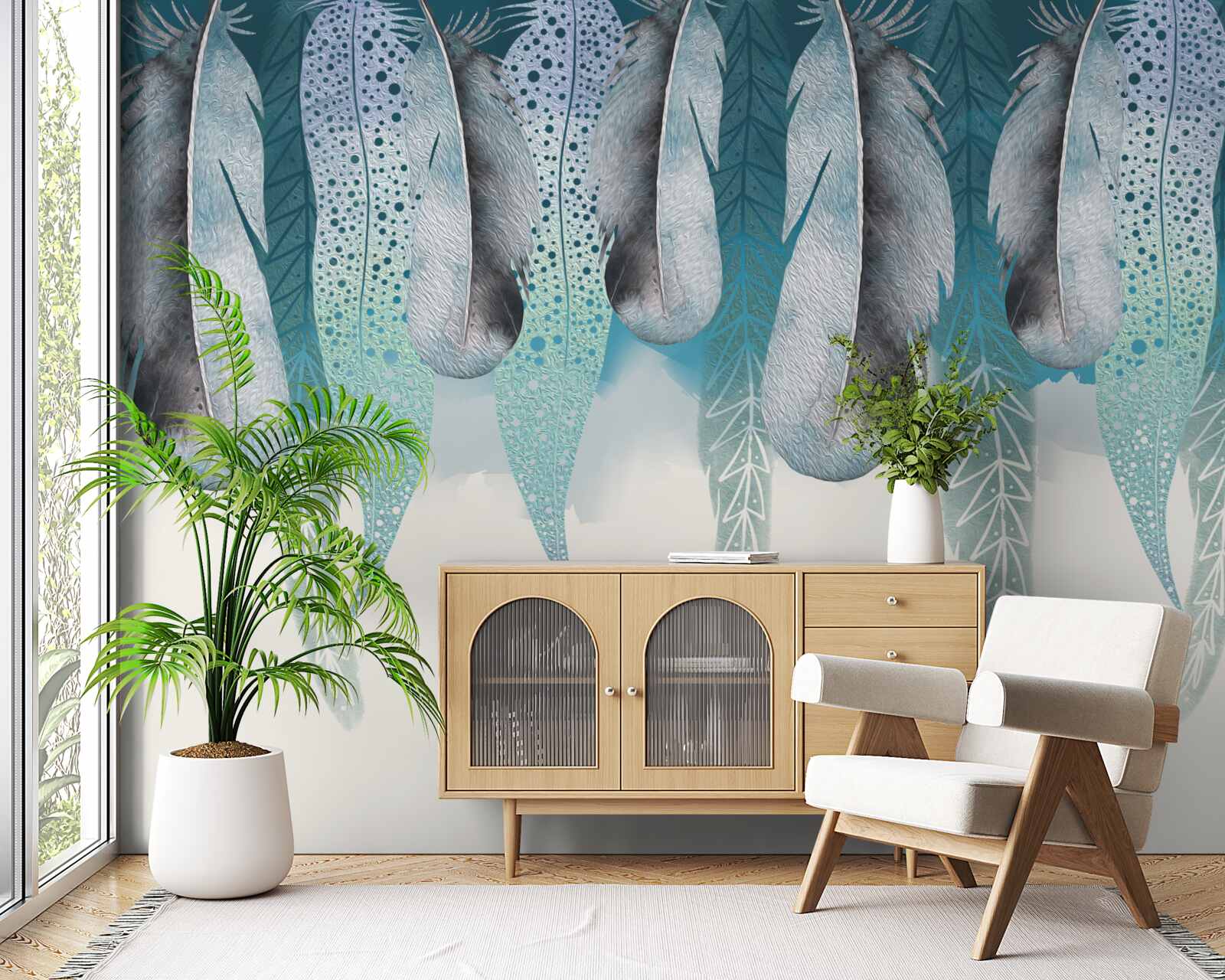 Фотошпалери абстрактний фон із зображенням пір'я