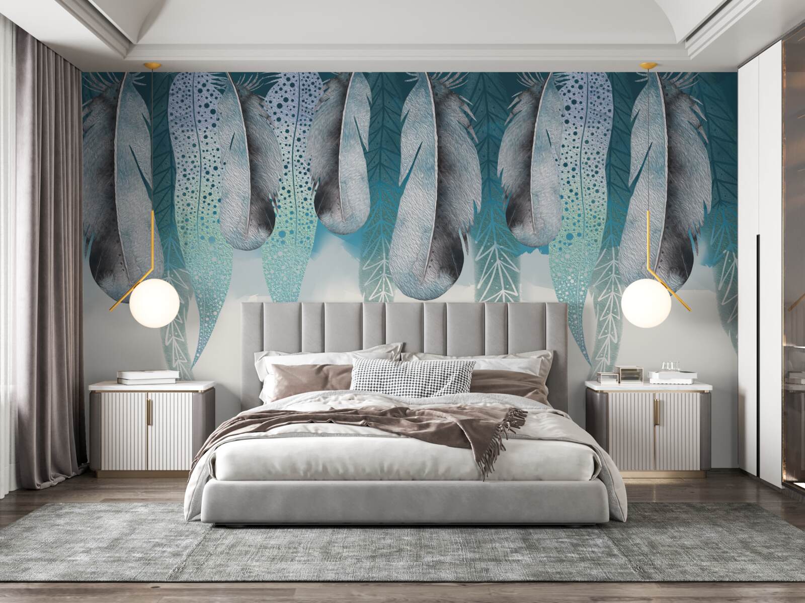 Фотошпалери абстрактний фон із зображенням пір'я