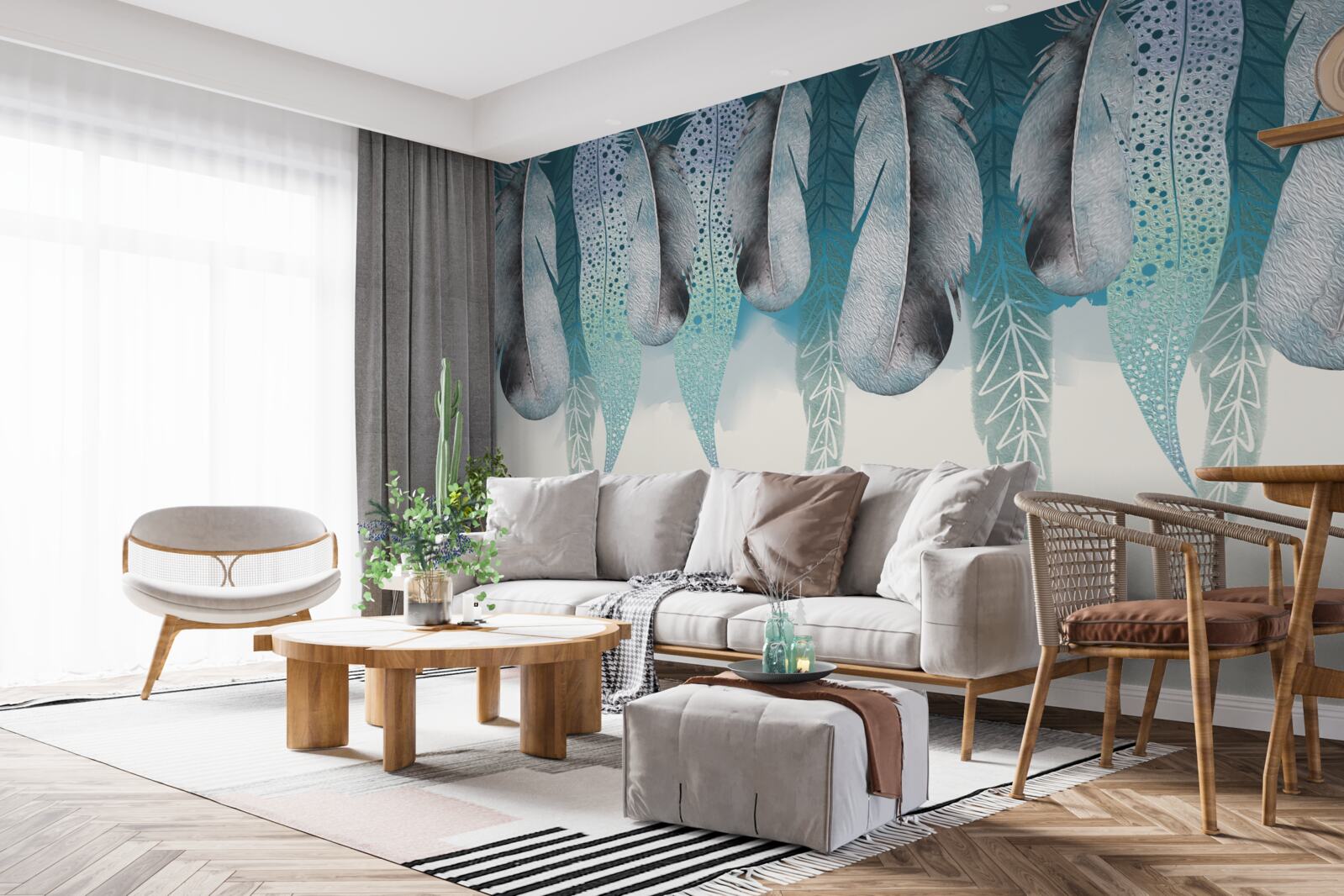 Фотошпалери абстрактний фон із зображенням пір'я