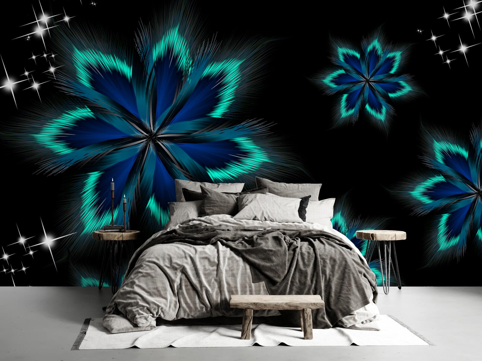 Фотошпалери лотос зі світло-блакитним краєм